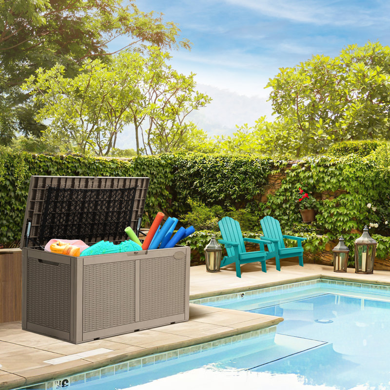 YITAHOME 100 Gallons Water Resistant Resin Lockable Deck Box & Reviews Wayfair